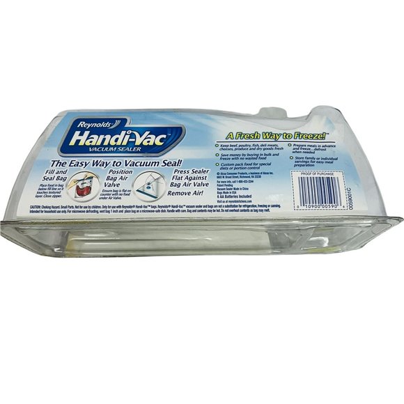 Reynolds Handi-Vac Vacuum Freezer Bags 14 Quart Sized Zipper Bags And Sealer - Picture 3 of 7
